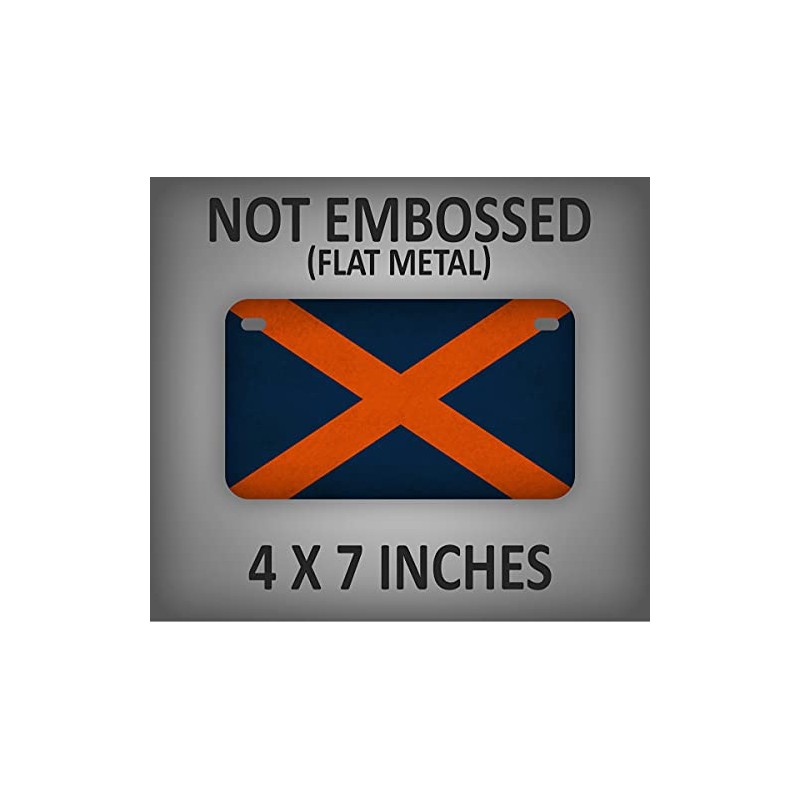 Auburn Alabama Flag Motorcycle License Plate Antique Textured AL State