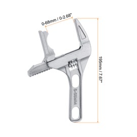 HARFINGTON Adjustable Wrench 7.67" Aluminium Alloy Wrench Set Universal Spanner Wide Opening Jaw Phosphating for Plumbing Repairs