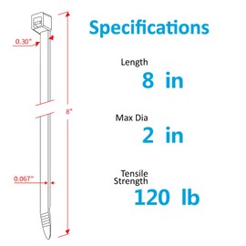 Zip Ties Heavy Duty 8 inch with 120 Pounds Tensile Strength, Black Heavy Duty Cable Ties, 500 Pack, by Karoka