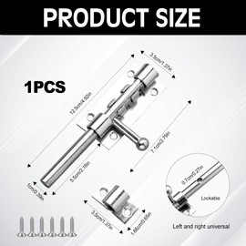 1Pc 5 inch Bolt Lock Stainless Steel Door Latch Durable Sturdy Heavy Duty Door Bolt Latch Barrel Sliding Lock Security Lock Latch For Bathroom Wooden Gates Garden Shed Garage