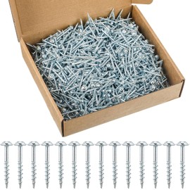 Hicarer 1200 Pcs Pocket Hole Screws Bulk #8 x 1-1/4 Pocket Wood Screws with Coarse Thread Square Drive Self Tapping Heavy Duty Zinc Pocket Screw for Indoor Use