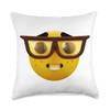 Nerd Face Throw Pillow