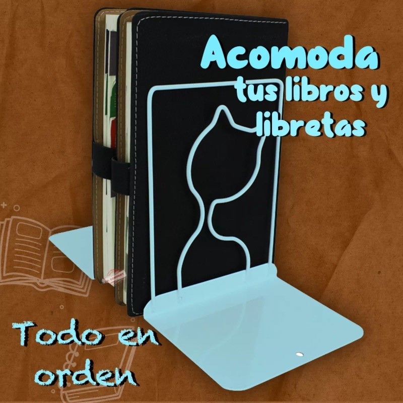 J.H. Company Sujetador De Libros Gatito Kawaii Metalico Escritorio Sx-928