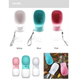 Pets Dogs Cats Portable Water Bottle Feeder Bowl for Walking,Hiking,Beach,Outdoor(Blue White Pink),Lead Leash Accessory Puppy Dogs Pets Drink Alternative (Pink, 350ml)