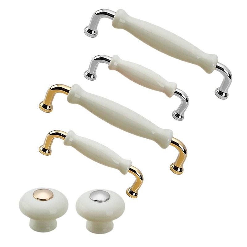 SENRISE 5 Pack Zinc Alloy Cabinet Handles, 3.77" (96mm) Hole