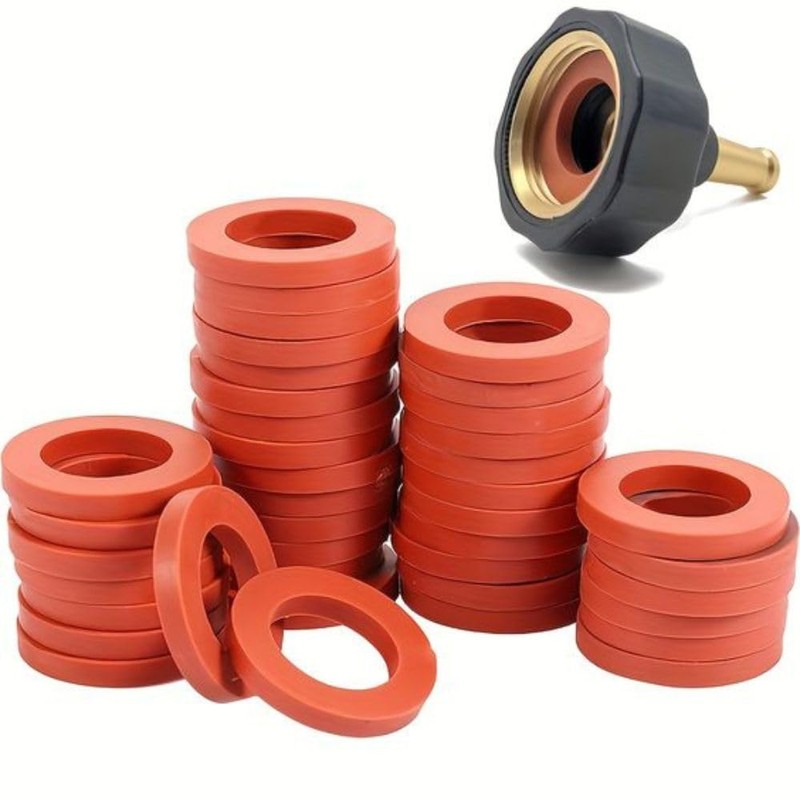 20 Pack Garden Hose Washers – 3/4 Inch Red Rubber