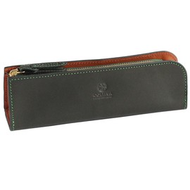 CCOMPANY LIMITED Cortiva 2 Pencil Case, Large Capacity, Full Vegetable, Tanned Cowhide Leather, Pencil Case, green, Pen Case