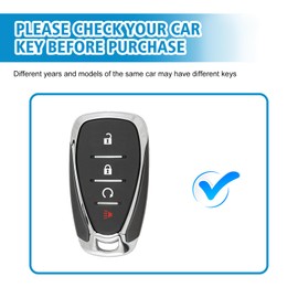 Rislobx Key Fob Cover Fit for Chevy Key, Car Key Case Protector for Volt Bolt Spark Equinox Traverse Trax (4 Buttons Black)