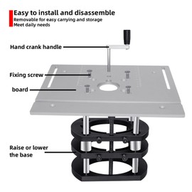 Milling Cutter Lifting Platform Made of Aluminium Alloy, Height Adjustable, Strong Handle, 4-Jaw Metal Milling Table Lifting System for Electric Grooving, Tonging, Trimming, Chamfering