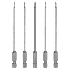 HARFINGTON 5Pcs Ball End Hex Head Wrench Screwdriver Bit H1.5 1/4" Hex Shank 4" Long Metric Magnetic S2 Steel for Power Screwdriver Drill Impact Driver