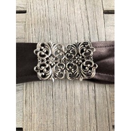Attractive, antique silver, medium-sized traditional costume, dirndl, apron clasp, 50 mm x 37 mm, made in Germany