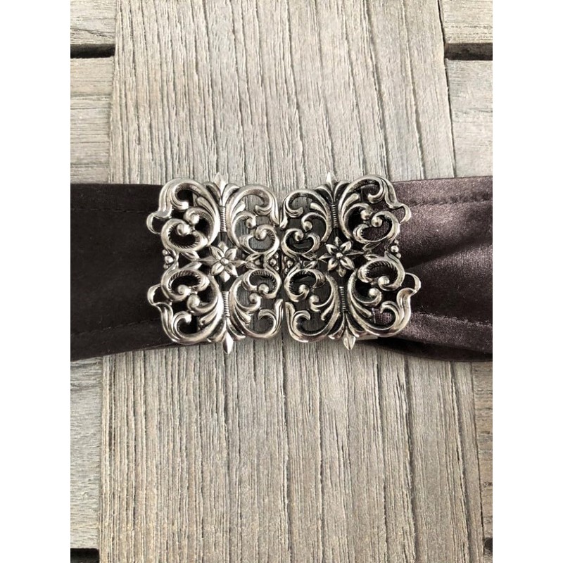 Attractive, antique silver, medium-sized traditional costume, dirndl, apron clasp, 50