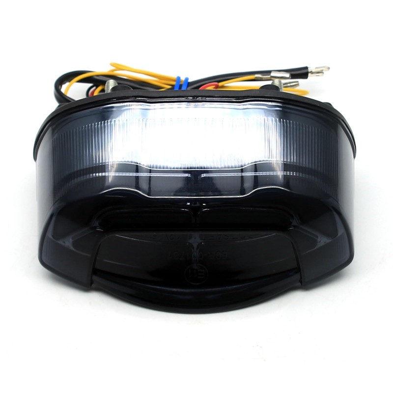 MZS Motorcycle Tail Light, LED Integrated Turn Signal Blinker Brake
