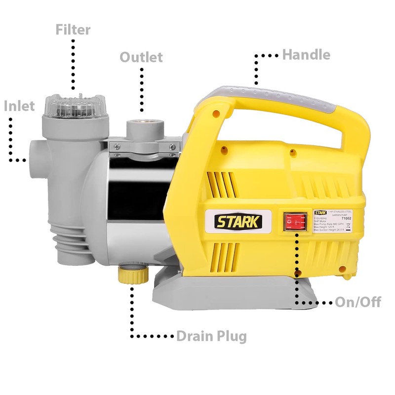 Stark USA 1HP Shallow Water Well Pump Jet Water Pump
