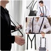 NumRealm 1" Mens Suspenders, 3 Strong Clips Elastic Adjustable Y-Back