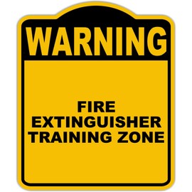 FIRE EXTINGUISHER TRAINING ZONE Warning Yellow Black Aluminum Composite Sign 20 x 24 inches