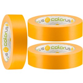 Colorus 3 x Premium Goldband Plus Painter's Masking Tape 30 mm x 50 m for Extremely Flat Colour Edges Painter's Masking Tape 120 Days UV-Resistant Painter's Tape for Indoor, Outdoor Use for Paint,