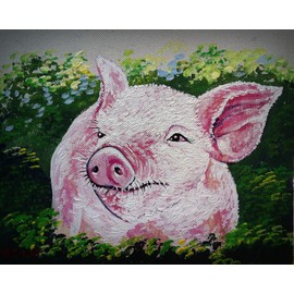 Jigsaw Puzzle 1000 Piece Happy Colorful Pig Animal Suitable for Teenagers and Adults Wall Decoration