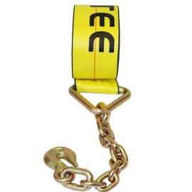 Mytee Products 2 Pack 4" x 40' Heavy Duty Winch Straps with Chain Anchor WLL# 5400 LBS - Flatbed Tie Down Truck Straps - 4 Inch Cargo Control for Flatbed Truck Utility Trailer