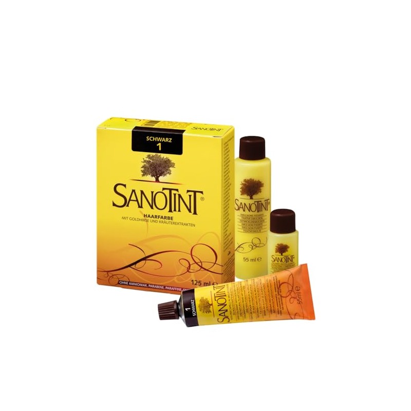 Sanotint - 4% PPD, no ammonia, Black hair dye 01
