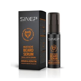 SINEP Professional Beard and Mustache Serum 50ml with Argan & Keratin, Almond, Jojoba and Avocado Oil