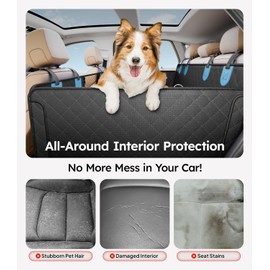 Wigoo Upgrade Soft Dog Car Seat Cover for Back Seat, [Protect Interior, Waterproof & Easy to Clean] Soft Bottom Backseat Dog Car Hammock, FitsCar Sedan SUV Truck Van, Size M, Black Blue