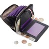 FOXLOVER Genuine Leather Zip Small Wallet Women RFID Blocking Credit