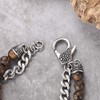 Kingka Men's Wrap-Around Bracelet with Bronzite Stones and Curb Chain