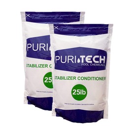 Puri Tech Pool Chemicals 50 lbs Stabilizer Conditioner Cyanuric Acid UV Protection for Swimming Pools and Spas Improves Chlorine Effectiveness