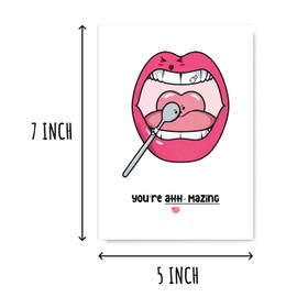 PTTShop You're Ahh-mazing Pretty Card - Dentist Thank You Card - Cute Dental Hygienist Card - Dental Greeting Card - Funny Oral Card