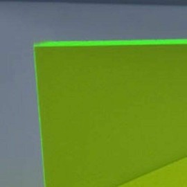 1/4" (0.236") Green Fluorescent Neon Acrylic Plexiglass Sheet 11.875"x11.875" Cast 6mm Thick Nominal Size Azm
