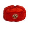 Hat with Ear Flaps Red Ushanka Hat (M)