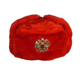 Hat with Ear Flaps Red Ushanka Hat (M)