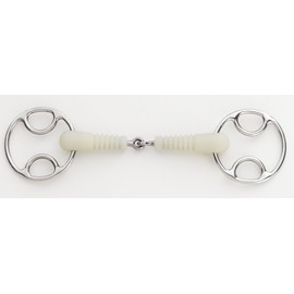 Happy Mouth Jointed Ribbed Mouth Loop Ring Gag Bit Size: 5.5"