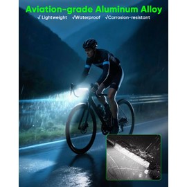 Super Bright LED Bike Lights – USB-C Rechargeable, IPX5 Waterproof Bicycle Headlight, Daytime Running Light, Multi-Mode MTB & Off-Road Cycling, Commuting and Outdoor Adventures