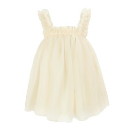 Toddler Girls Layered Tulle Tutu Dress Birthday Party, Baby Girl Tutu Princess Skirt,Babydoll Dresses Size 6M-4T Beige