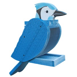 The Woodpecker Family Amish Handcrafted Bird Feeder (Blue Jay)