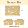 Square Gold Placemats Set of 6 Tablemats 11.8x17.7 inch Vinyl