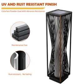Solar Yard Outdoor Solar Floor Lamp Resin Wicker Solar Light Outdoor Waterproof for Yard, Garden, Pathway, Deck, Dazzle Dance