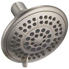 Delta Faucet 5-Setting Raincan Shower Head, Brushed Nickel Rain Shower Head, Round Shower Head, Delta High Pressure Shower Head, Water Saver Shower Head 1.75 GPM, Stainless RP78575SS