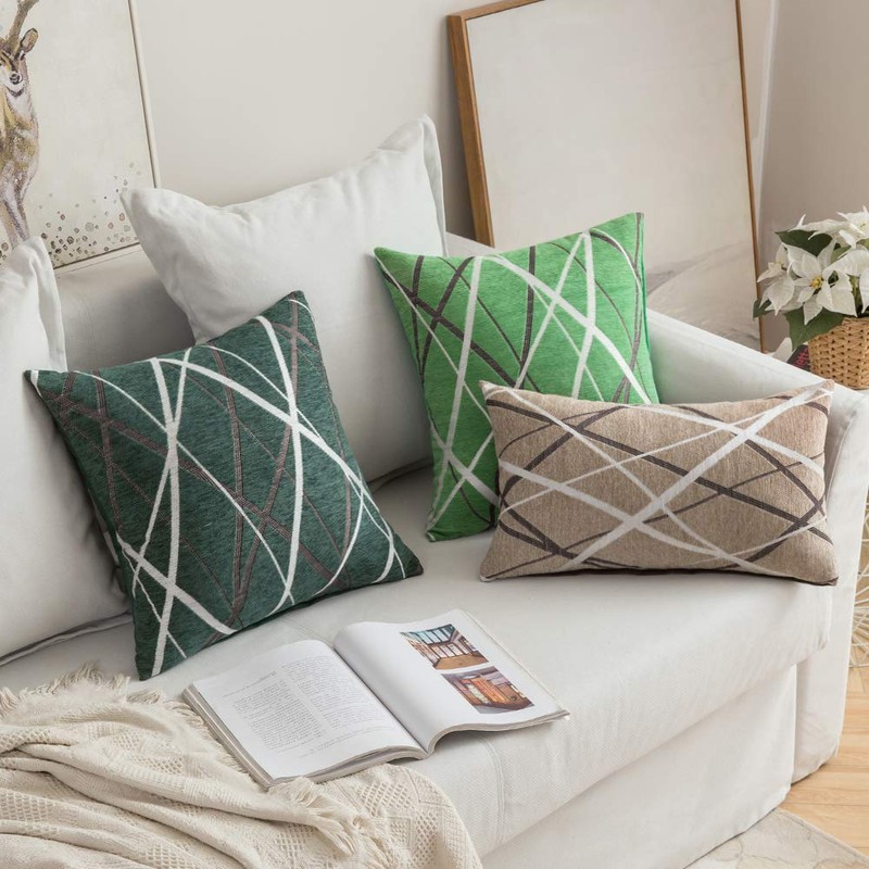 MIULEE Set of 2 Cushion Covers Decorative Chenille Cosy Modern