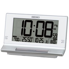 Seiko Clock SQ322S Digital Alarm Clock Radio Silver Metallic 4.0 x 6.9 x 3.2 inches (102 x 175 x 81 mm)