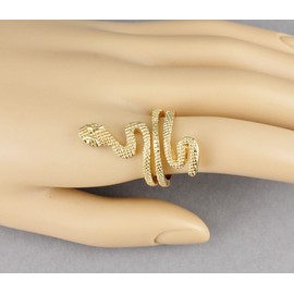 Gold Snake Ring asp Cleopatra toga wrap Serpent Adjustable Medusa Statement Textured Snake Ring