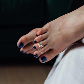 Acruccen 46 Pcs Toe Rings for Women Adjustable Vintage Bohemian Toe Ring Set Open Snake Flower Band Knuckle Tail Ring Silver Gold Plated Summer Beach Foot Jewelry, Metal, No Gemstone