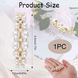 Elegante französische Haarspangen – Goldene Haarspange mit Perlen, French Barrette Clip, luxuriöser goldener Haarschmuck, stilvolle Barrette für Hochzeit, Vintage Haaraccessoire