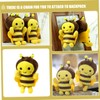 TOYANDONA Pack of 3 Small Bee Pendant Animal Plush Doll