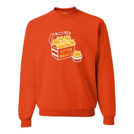 Go All Out XX-Large Orange Mens Kitten Nuggets Funny Cat Lovers Sweatshirt Crewneck