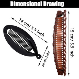 Pack of 4 Banana Clip Thin Hair, Banana Clip Hair, Fish Clip, Leaf Shape Banana Hair Clip, Large, Banana Clip Banana Hair Clips Women