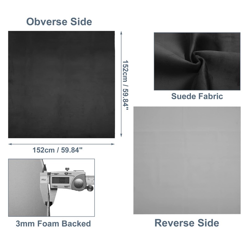 X AUTOHAUX Suede Headliner Fabric 60" Length x 60" Width