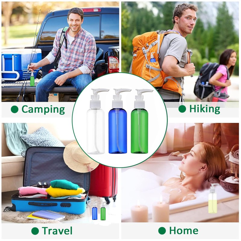 Apstaqeoo 6Pcs 100ML Empty Travel Bottles Plastic Pump Bottle Lotion